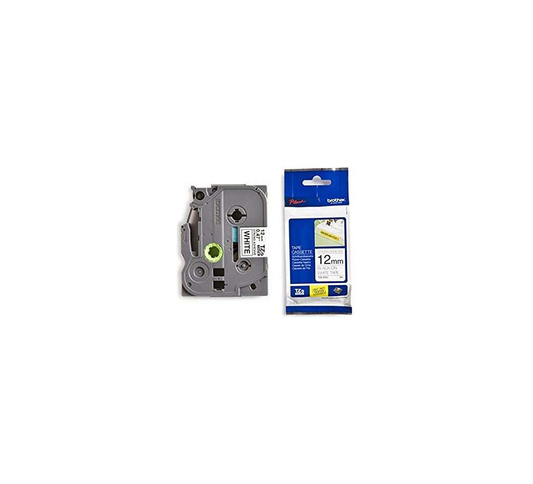 12mm x 8m Black on white label tape