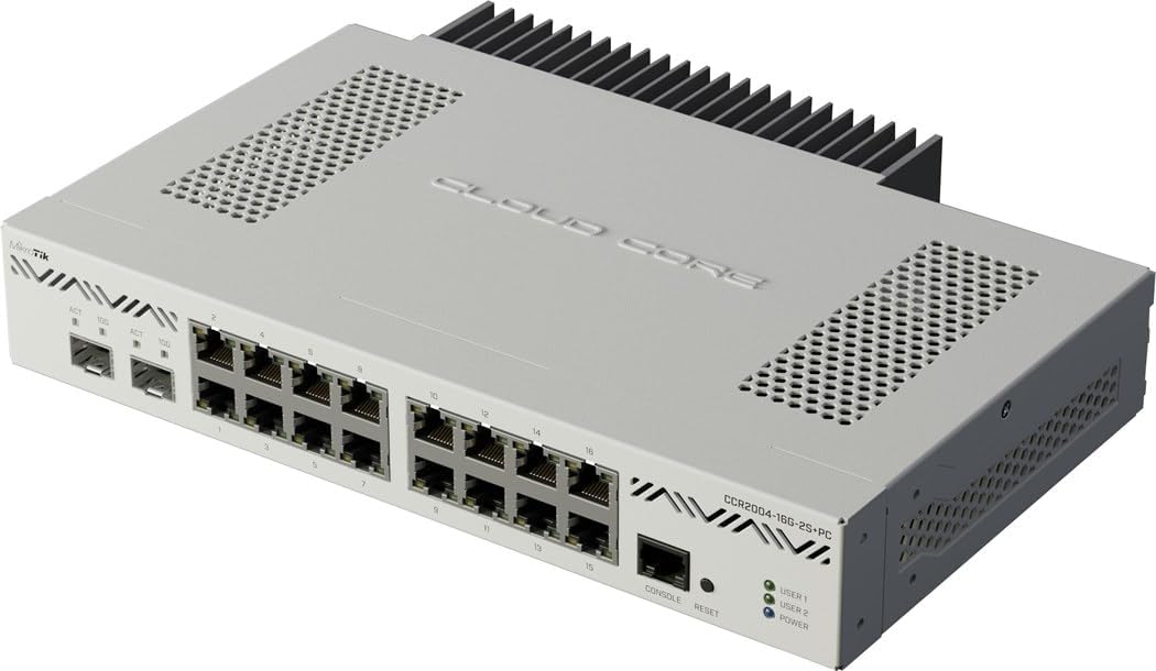 MikroTik CCR2004-16G-2S+PC Ethernet Router 16?Gigabit Ethernet Ports 2?10G SFP+
