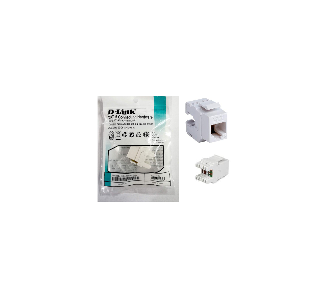 NKJ-C6WHI1B21 Cat6 UTP Keystone Jack,WHI