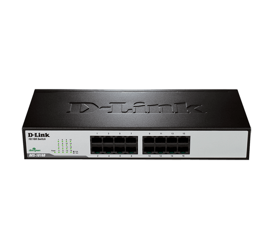 Dlink 10/100M 16-Port Fast Ethernet Unmanaged Desktop Switch DES-1016D