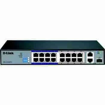 D-Link DES-F1016P-E 16-port Fast Ethernet Unmanaged Long Range 250m PoE+ Surveillance Switch with 16 PoE ports