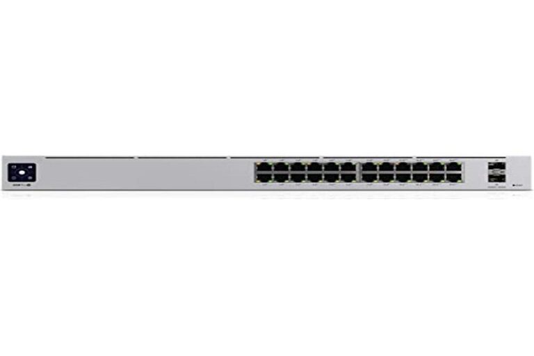 Ubiquiti USW-Pro-Max-24-PoE (400W) A 24-port, Layer 3 Etherlighting? switch capable of high-power PoE++ output. (8) 2.5 GbE PoE++ ports, (16) GbE ports including (8) PoE+ and (8) PoE++, (2) 10G SFP+ ports, 400W total PoE availability