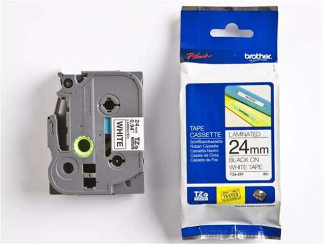 24mm x 8m Black on blue label tape