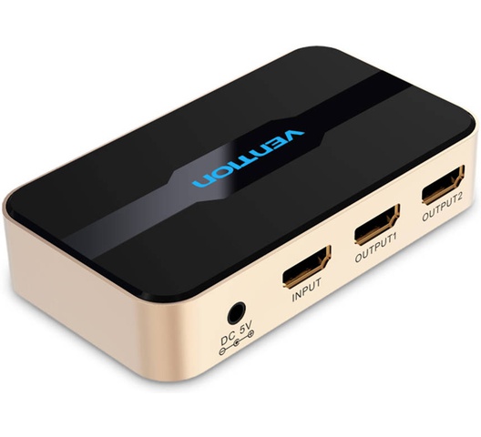 Vention 1 In 2 Out HDMI Splitter Gold
